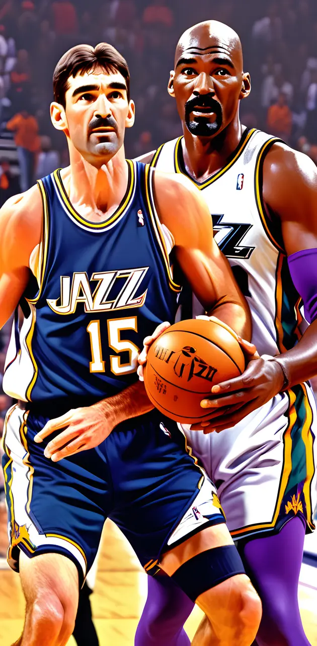 John Stockton and Karl Malone - Utah Jazz Basketball