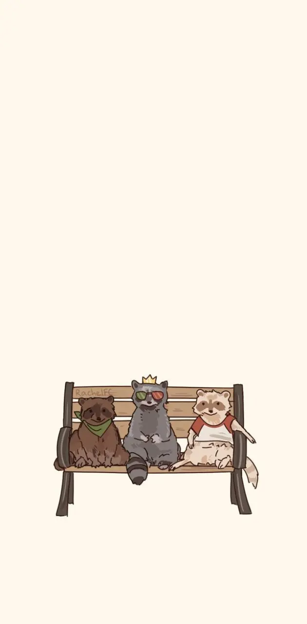 Bench Trio || Racoons