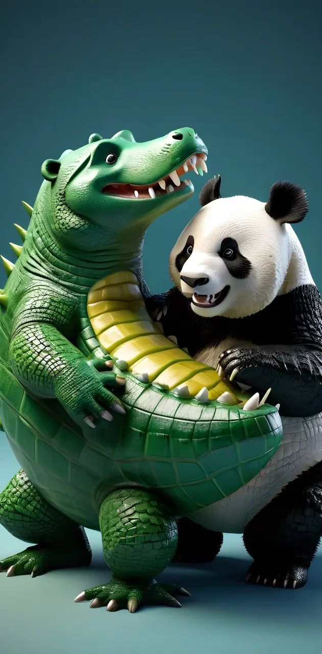 Panda and crocodile