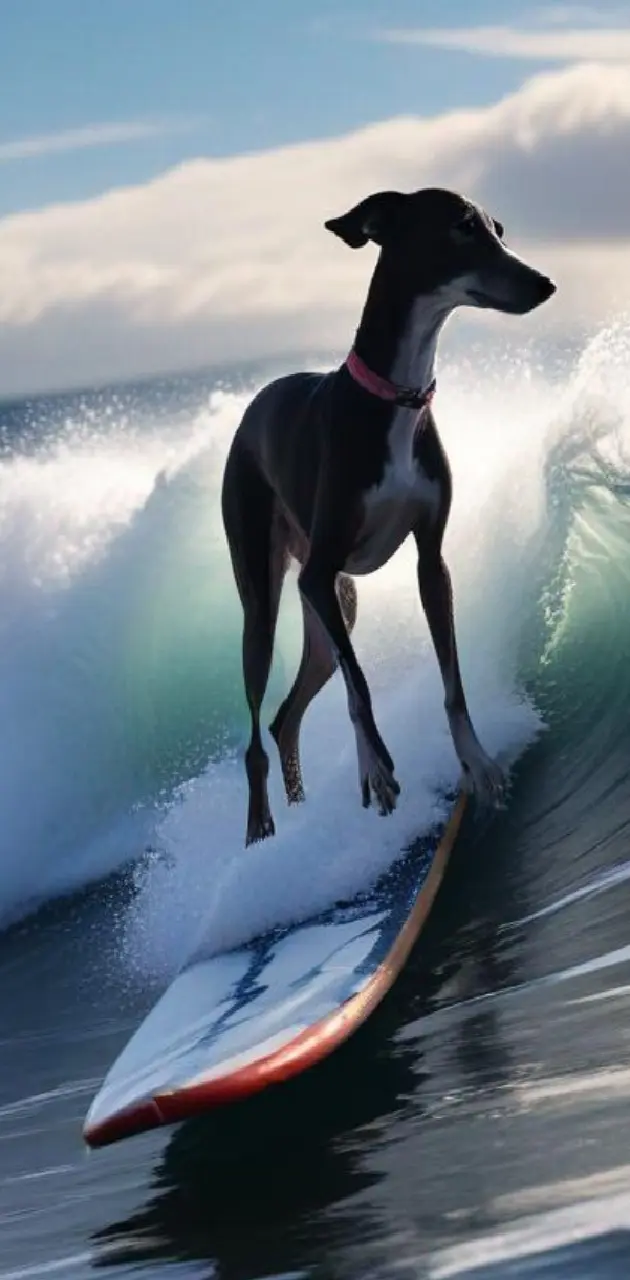 Surfing greyhound