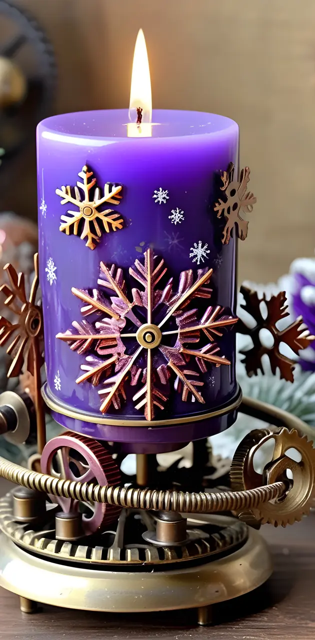 Winter Candle Purple