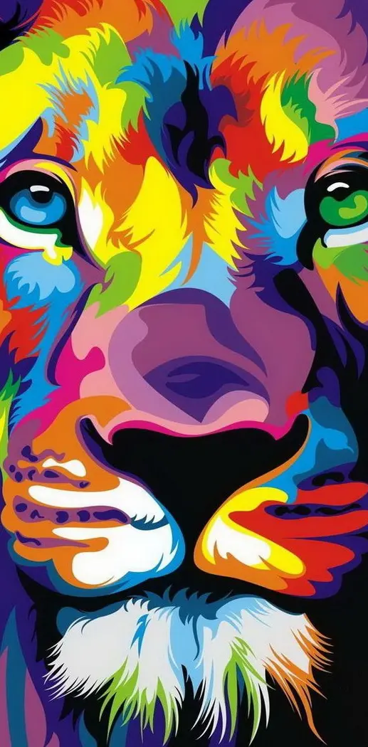 colourful lion