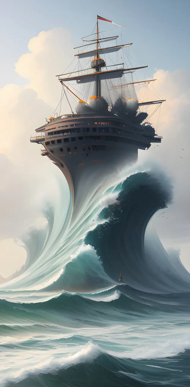 captivating shape sails through boundless ocean waves