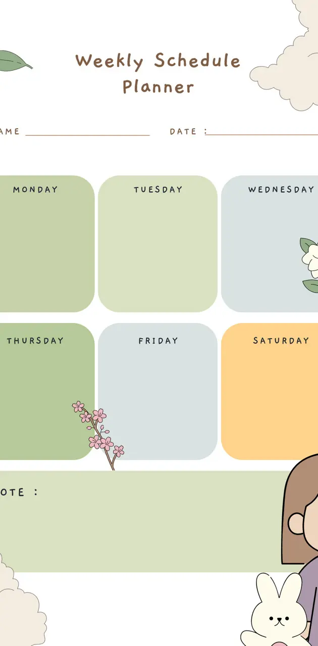 Weekly schedule planne