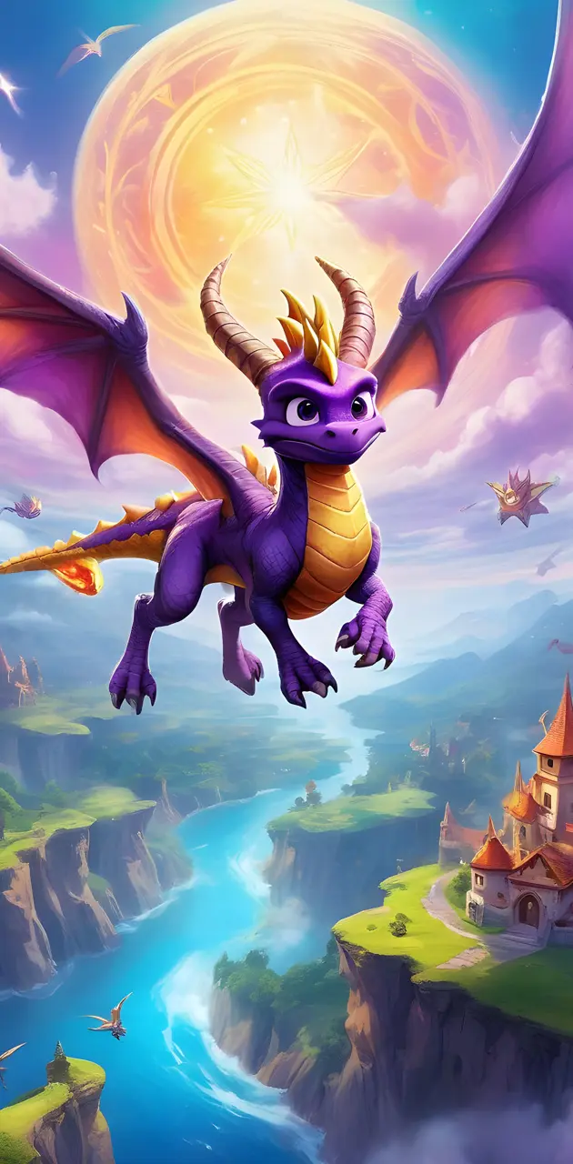 Spyro flying in the air