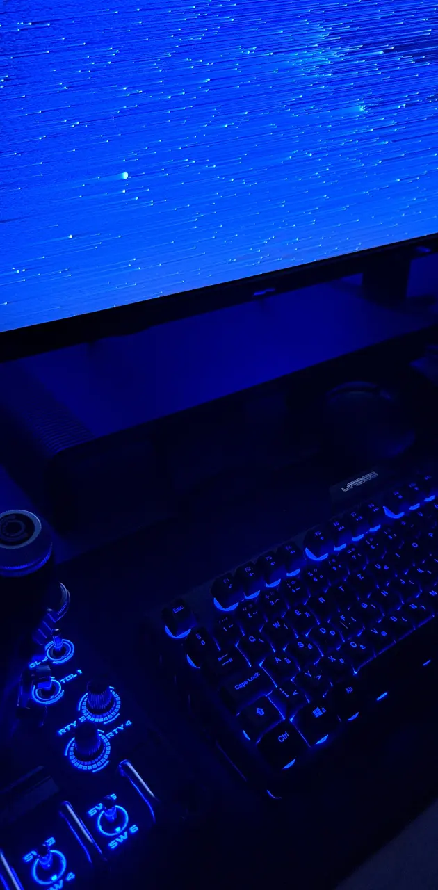 Blue desktop setup 