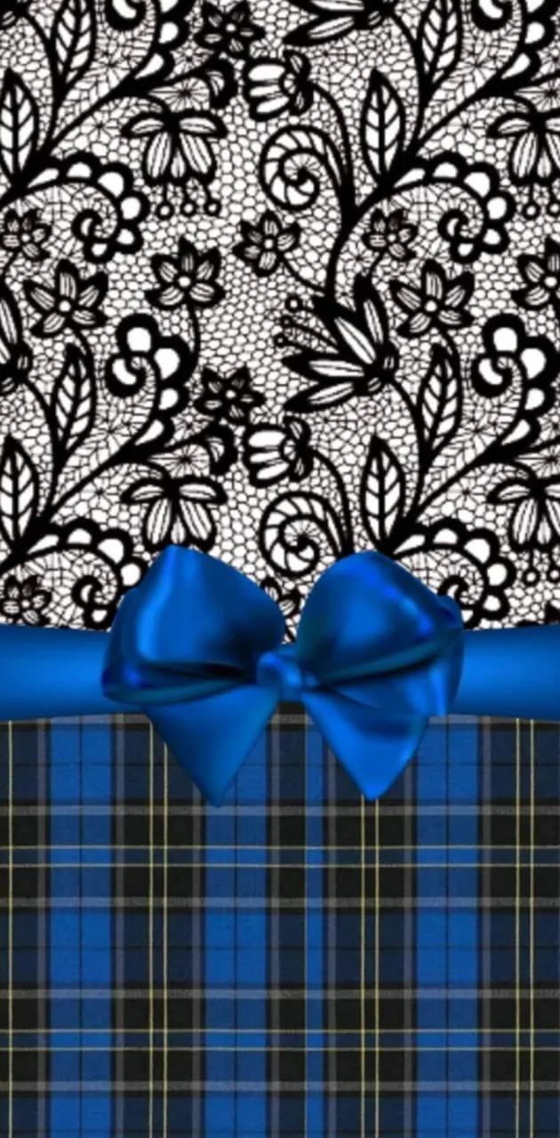 Blue bow and plaid
