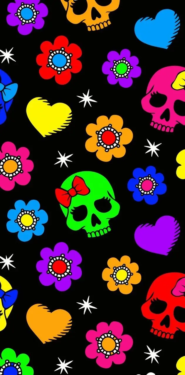 Skulls and flowers