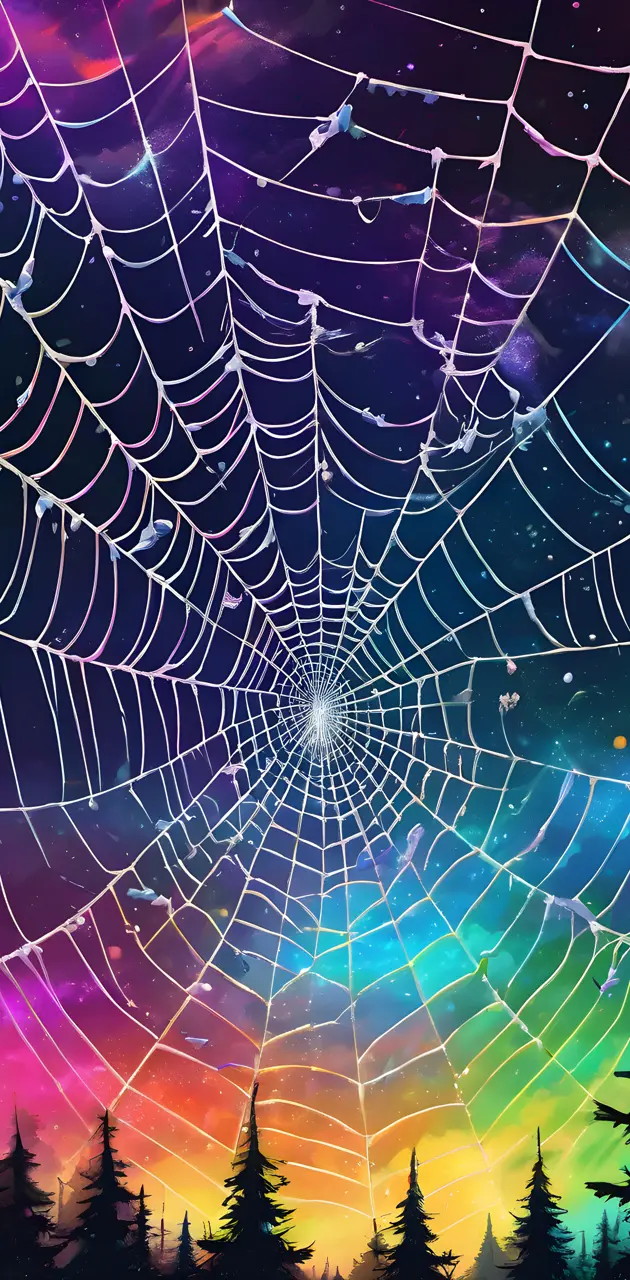 Nightly Rainbow Spider Web
