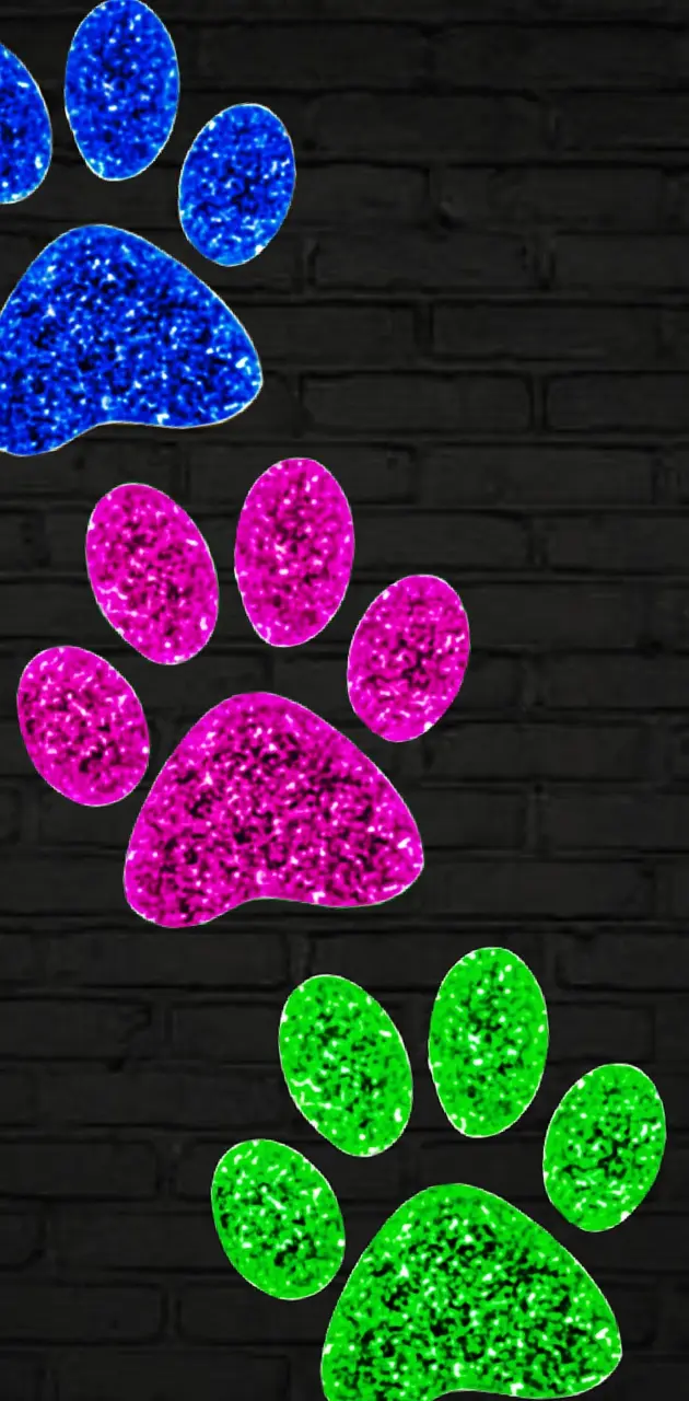 Glitter paw prints