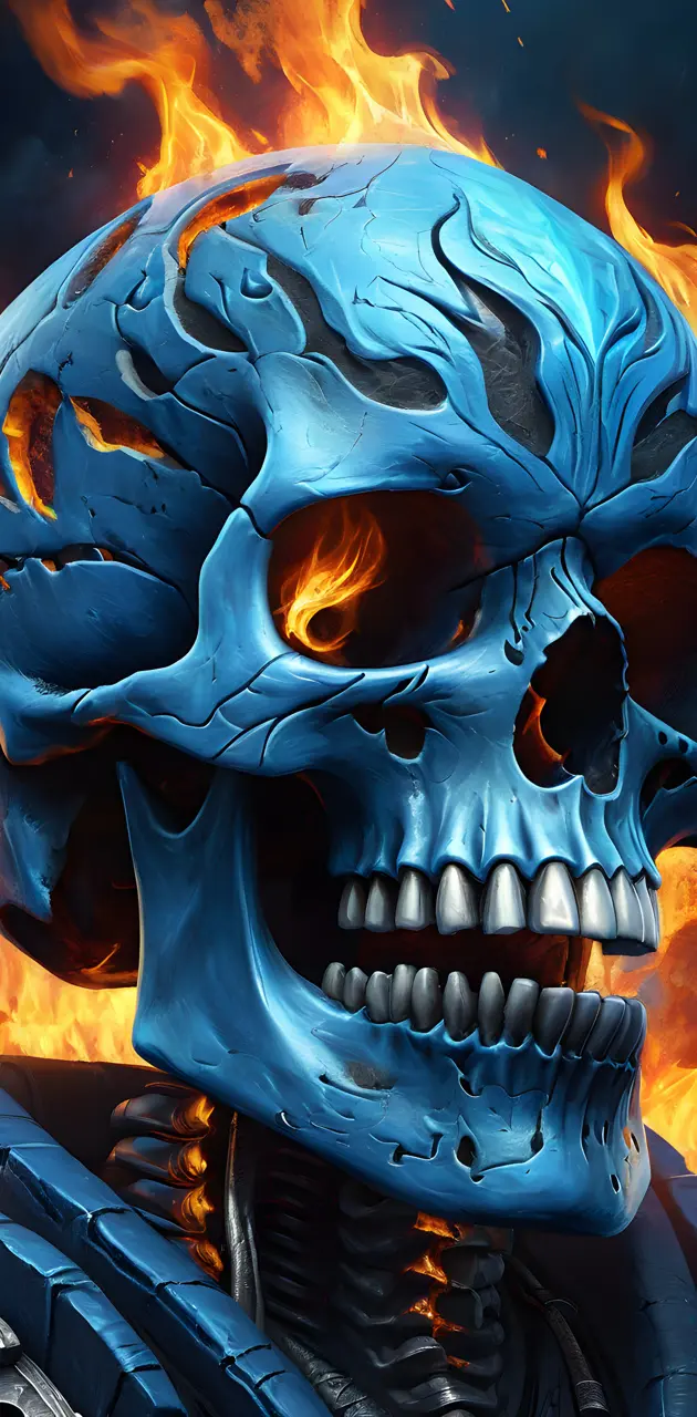 Blue Fire Skull