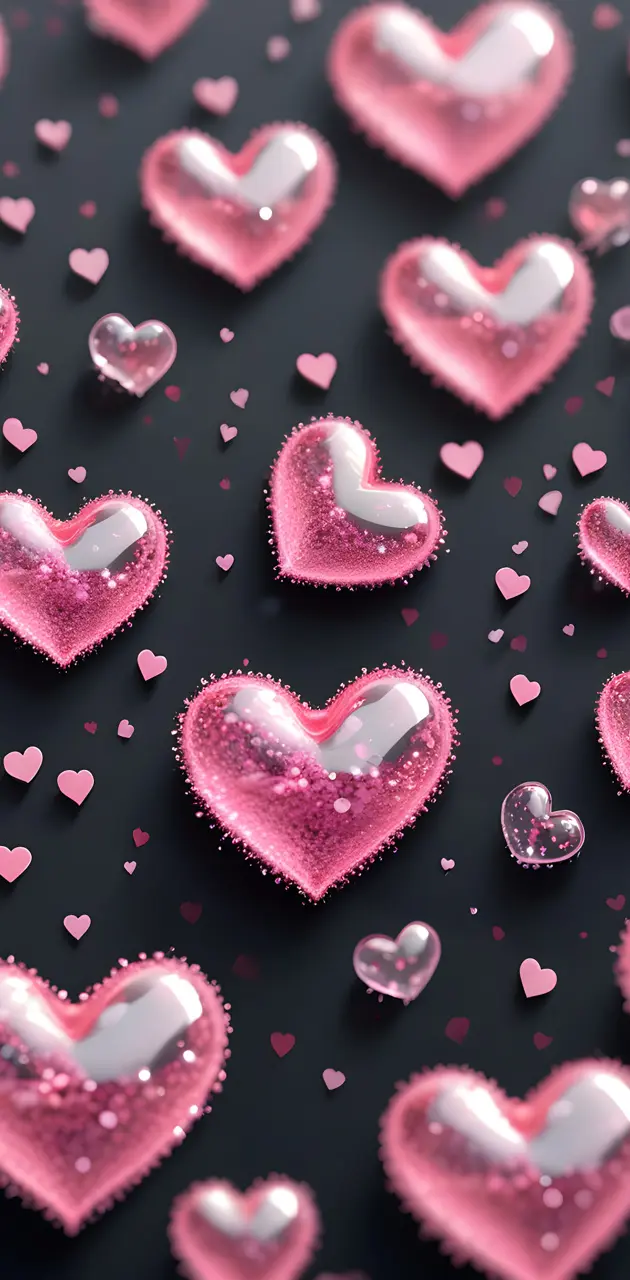 Pink Hearts background pattern