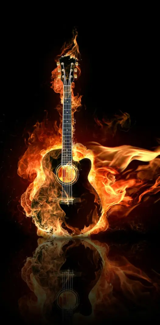 Burning Music Guitar