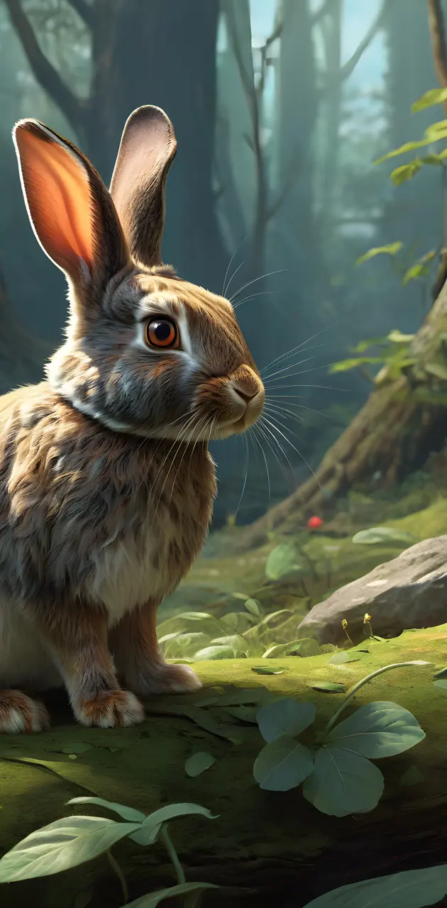 a bunny in the forest
