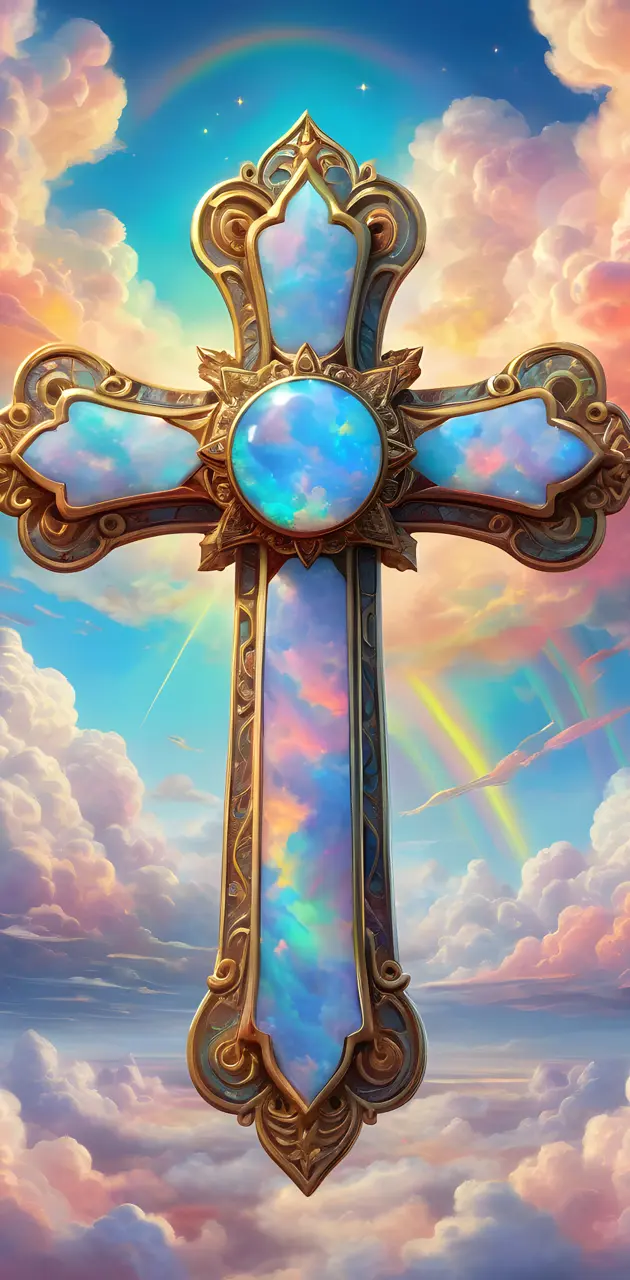 a large opal cross