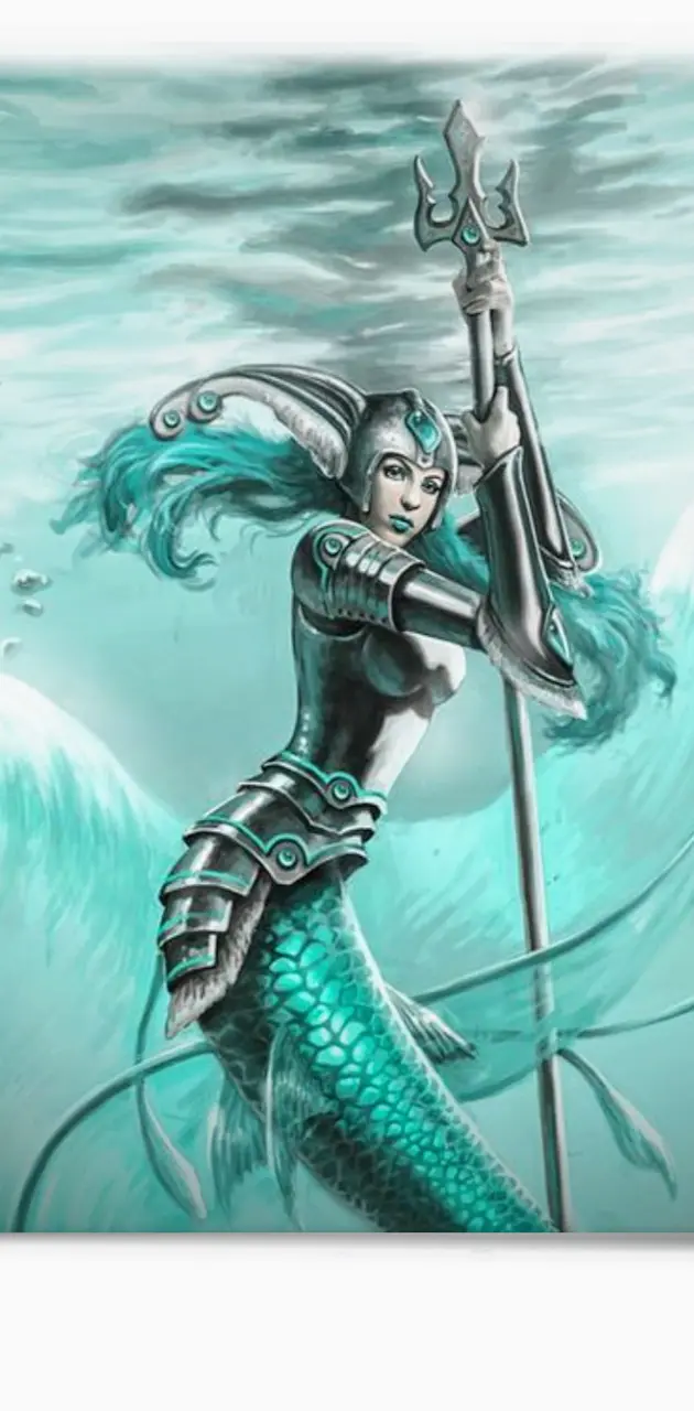 Blue Warrior Mermaid