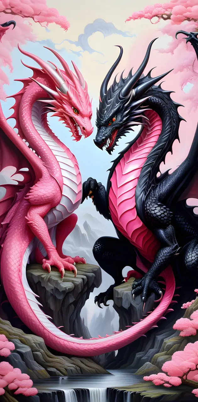 pink and black dragon