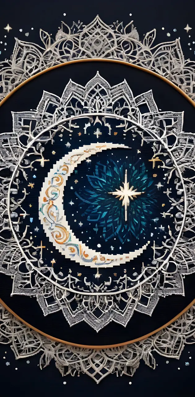 Embroidery moon