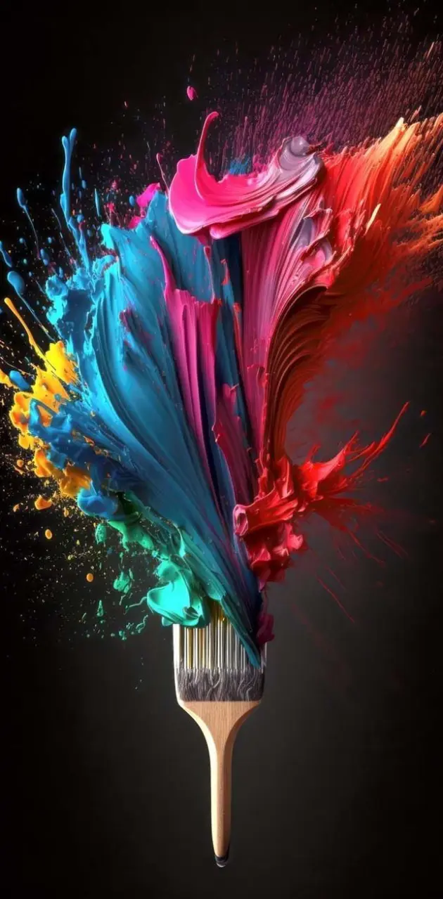 Colourful Paint with Black Background