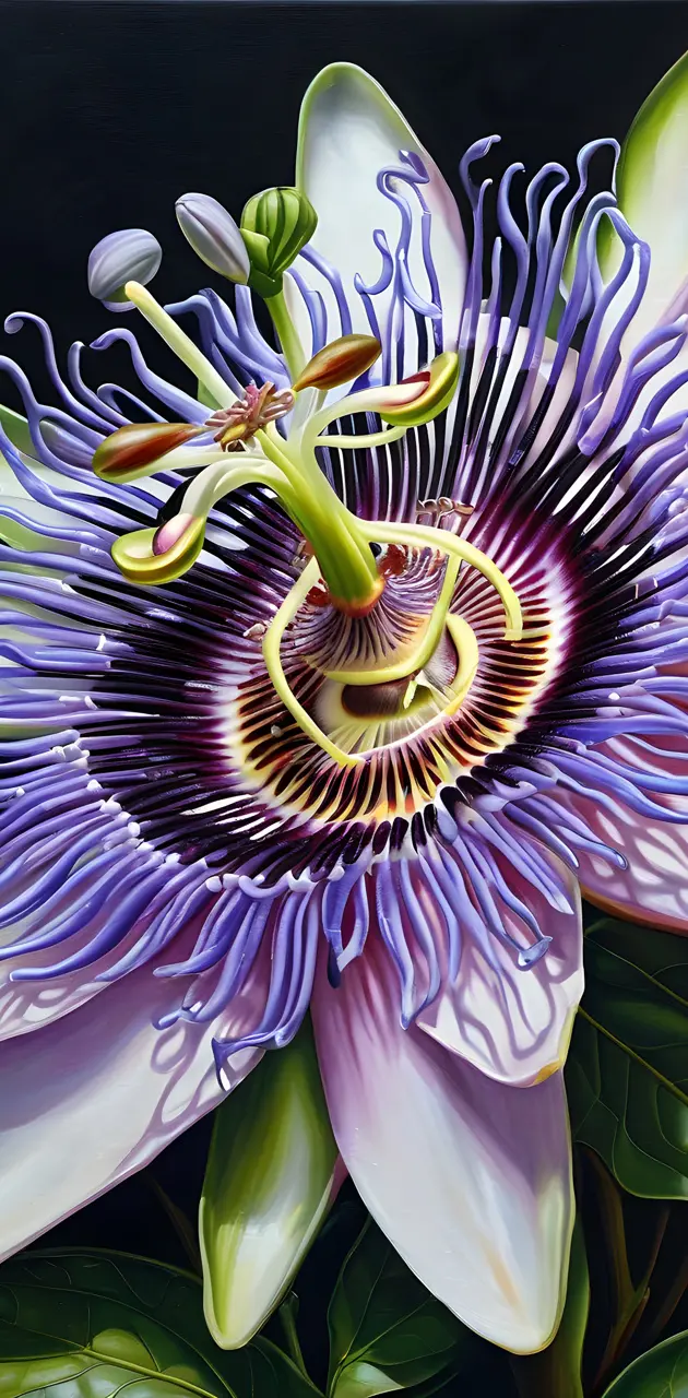 a purple and white flower