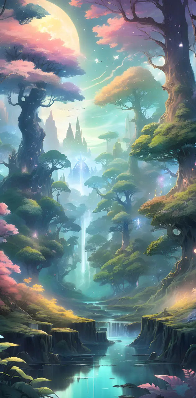 A vividly anime-inspired universe forest