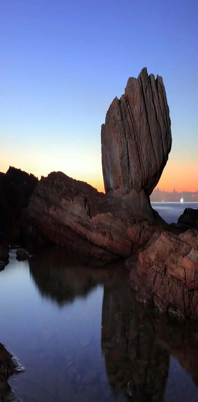 Sea rocks sunset