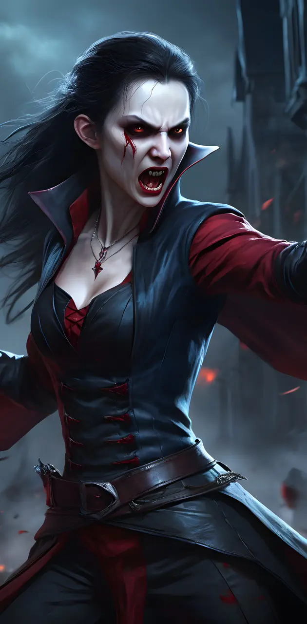 vampire woman fighting