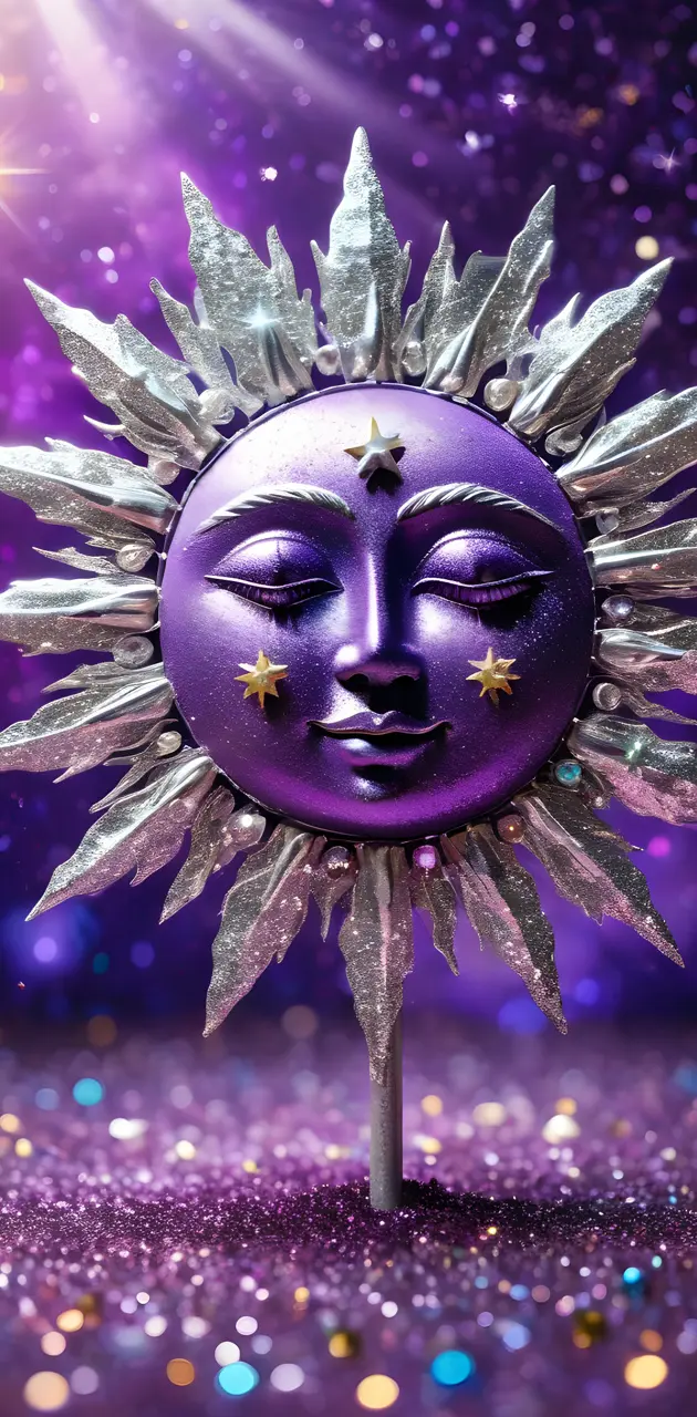 a purple alien with a crown