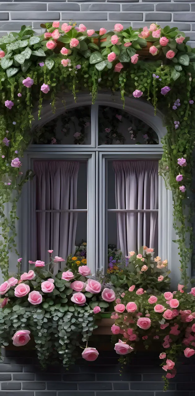 pretty window with flowers